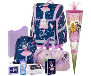 Pridera OxyBag Premium Light - Ballerina - Tänzerin - Schulranzen-Set 9tlg. mit Sporttasche Schultüte Brotdose Trinkflasche Brustbeutel Heftbox