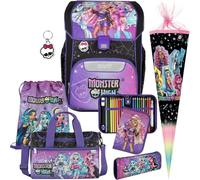 Pridera Scooli Schulranzen 1.Klasse Mädchen EasyStart Schulranzen-Set geeignet für Monster High-Fans (7tlg. mit Sporttasche, passend Schultüte)