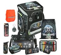 Pridera Scooli Schulranzen Jungen 1.Klasse EasyFit (10tlg. Set mit Sporttasche Brotdose trinkflasche Schreibset, Regenhülle gratis, Star Wars)