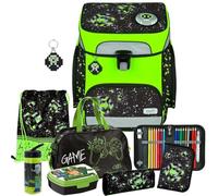 Pridera Scooli Schulranzen Jungen 1.Klasse EasyFit (8tlg. Set mit Sporttasche, Brotdose und Trinkflasche, Space Robot)