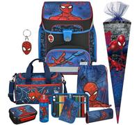 Pridera Spiderman - SCOOLI Undercover EasyFit Schulranzen-Set 9tlg. mit SCHULTÜTE, Sporttasche, BROTDOSE und TRINKFLASCHE