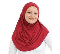 Prien Chic Hijab Für Damen, Türkisch Kopftuch Muslim, Frauen Konfektionskleidung Schal Kleider, Muslim Weicher Jersey Kopftücher, Burka, Easy Hijab Set, Muslimisch Abaya (Burgund)