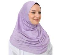 Prien Chic Hijab Für Damen, Türkisch Kopftuch Muslim, Frauen Konfektionskleidung Schal Kleider, Muslim Weicher Jersey Kopftücher, Burka, Easy Hijab Set, Muslimisch Abaya (Lila)