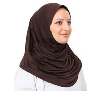 Prien Chic Hijab Für Damen, Türkisch Kopftuch Muslim, Frauen Konfektionskleidung Schal Kleider, Muslim Weicher Jersey Kopftücher, Burka, Easy Hijab Set, Muslimisch Abaya (Braun)