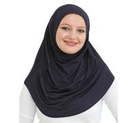 Prien Chic Hijab Für Damen, Türkisch Kopftuch Muslim, Frauen Konfektionskleidung Schal Kleider, Muslim Weicher Jersey Kopftücher, Burka, Easy Hijab Set, Muslimisch Abaya (Marineblau)