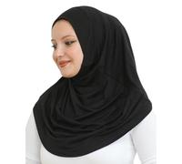 Prien Chic Hijab Für Damen, Türkisch Kopftuch Muslim, Frauen Konfektionskleidung Schal Kleider, Muslim Weicher Jersey Kopftücher, Burka, Easy Hijab Set, Muslimisch Abaya (Schwarz)