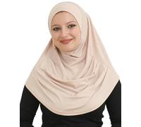 Prien Chic Hijab Für Damen, Türkisch Kopftuch Muslim, Frauen Konfektionskleidung Schal Kleider, Muslim Weicher Jersey Kopftücher, Burka, Easy Hijab Set, Muslimisch Abaya (Beige)