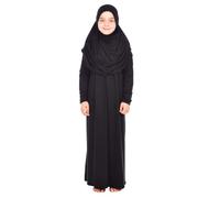 Prien Gebetskleidung Für Kinder, Mädchen Muslim Kleider, Lange Ärmel Abaya Mit Hijab, Islam Kleidung Frauen, Damen Muslimische Kleid Set, Gebetskleid Jilbab Khimar Ramadan (Schwarz)