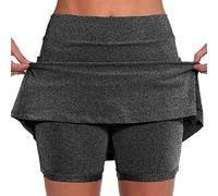 Prime 2024 Day Wann Tennisrock Damen Sportrock Laufrock mit Hose, Golfrock Mädchen Sport Skorts Damen Skaterkleid Damen Sport Rock mit Hose für Kinder Ab 12 Rock Knielang Damen