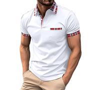 Prime Deal Days 2024 Langarm T-Shirt Herren Kurzarmhemd Herren Business T-Shirt Herren 5XL Extra Lang Hemden Extra Kurzer Arm Leinenhemd Herren Blau My Orders