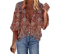 Prime Deals of The Day Today Only Bluse Damen Sommer Elegant Pink Pullover Damen Hippie Shirt Damen Bluse Mit Puffärmel Damen Pulli Damen Elegant 2024