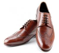 Prime Shoes Flexible Lake City Schnürschuh Braun Crust Cognac mit Budapestermuster aus feinstem Kalbsleder Sacchetto Größe 11.5