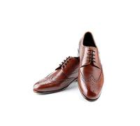 Prime Shoes Flexible Lake City Schnürschuh Braun Crust Cognac mit Budapestermuster aus feinstem Kalbsleder Sacchetto Größe 9