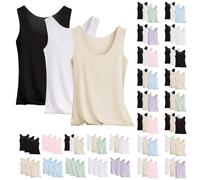 Primedays Deals Des Tages 3er Pack Tank Top Damen Unterhemd Stretch Basic Tops Unterwäsche Hemden Enges Top Leicht Tanktop Sport Unterhemden Mädchen Black Friday Angebote