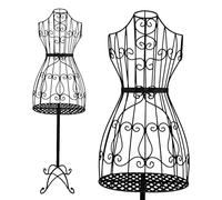 PrimoLiving Metall Schneiderpuppe Mila in Schwarz mit Stauraumfach - Vintage Kleiderpuppe - ideal als weibliche Schaufensterpuppe oder Kleiderständer - P-14196