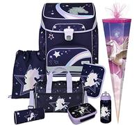 Primus-Versand Dreamland - Einhorn SCOOLI Undercover EasyFit Schulranzen-Set 9tlg. mit Sporttasche, BROTDOSE, TRINKFLASCHE und SCHULTÜTE, Hellblau, Größe: 36,5 x 33 29 cm