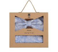 Fliege + Tuch Paisley - 100% Seide - Hellblau