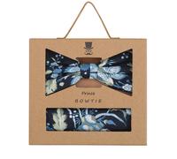 Prince Bowtie - Set Fliege+Tuch Blumen marine - Gr. - OS
