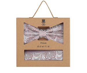 prince bowtie - Set Fliege+Tuch Paisley altrosa - Gr. - OS