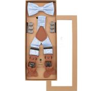 Prince Bowtie Set Hosenträger, Fliege hellblau, Paisley