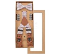 prince bowtie - Set Hosenträger+Fliege Paisley altrosa - Gr. - OS