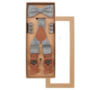 prince bowtie - Set Hosenträger+Fliege Uni m-grau - Gr. - OS