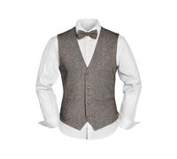 Prince Bowtie Set Weste, Fliege, Einstecktuch beige, Einfarbig