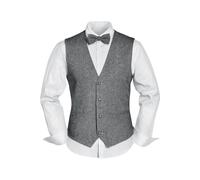 Prince Bowtie Set Weste, Fliege, Einstecktuch grau, Einfarbig