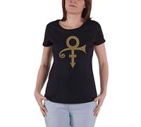 Prince T Shirt Symbol Logo Purple Rain Nue offiziell Damen Skinny Fit Schwarz S