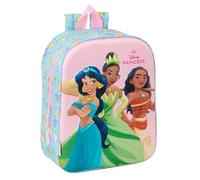 Princesas Disney 3D Kindergartenrucksack, anpassbar an den Wagen, einfache Reinigung, ideal für Kinder verschiedener Altersgruppen, bequem und vielseitig, Qualität und Widerstandsfähigkeit, 22 x 10 x