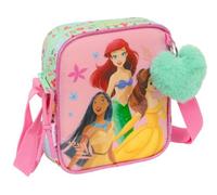 Princesas Disney Bloom Kleine Umhängetasche, Kindertasche, ideal für Kinder von 5 bis 14 Jahren, bequem und vielseitig, Qualität und Widerstandsfähigkeit, 16 x 4 x 18 cm, Wassergrün/Hellrosa, M,