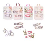 Princess Mimi Haarspangen Glitzer Motiv und Textil 1 von 4 Designs, Lieferumfang 1 Set mit 2 Spangen