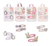Princess Mimi Haarspangen Glitzer Motiv und Textil 1 von 4 Designs, Lieferumfang 1 Set mit 2 Spangen