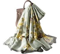 prinfantasy Seidenschal Damen 100% Seide, 20+ Bunte Luxuriöse Schals, Warm & Weich, als Stola Seidentuch Halstuch Pashmina - 53 * 170 cm Gemälde M180039