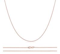 PRINS JEWELS 14 Karat / 585 Gold Feine Rund Ankerkette Breite 0.8 mm Rosegold Kette - Länge wählbar (50)