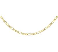 PRINS JEWELS 14 Karat 585 Gold Italienisch Flach Figaro Gelbgold Unisex Kette - Breite 3 mm - (45)