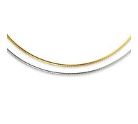 PRINS JEWELS 14 Karat Gold Beidseitig Zu Tragen Omega Halsreif Zweifarbig Weißgold Gelbgold - 1.50 mm - 45 cm.