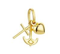 PRINS JEWELS Mini Anhänger Glaube Liebe Hoffnung mit Herz - Kreuz - Anker - 18 Karat 750 Gelbgold