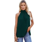 PrinStory Tank Top Damen Sommer Ärmellos Lässig Vest Rundhals Oberteile Einfarbig Elegantes Top (Grau, M)