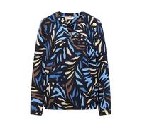 Cecil Langarmbluse gemustert – 100% Viskose, Rundhals – Damen Gr. M (40), universal blau