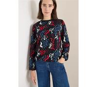 Cecil Damen Print-Bluse – gemustert, 100% Viskose – Schwarz, Gr. L