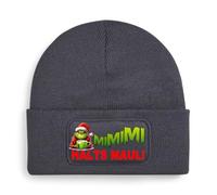 Print Deluxe Beanie Mütze Muffel MiMiMi Halts Maul! Strickmütze, Wintermütze, Wollmütze, Kappe | Unisex Soft Touch warm | One Size, Einheitsgröße dehnbar Geschenk Idee (Anthrazit)