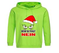 Print Deluxe Lustig bedruckter Hoodie Bevor du fragst Nein Grün Muffel | Unisex Pullover, Kapuzenpullover, Sweatshirt, Sprücheshirt| Gr. S-XL (S)