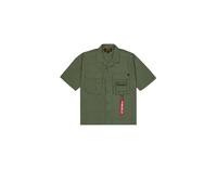 Print-Shirt ALPHA INDUSTRIES "Aloha Safari Shirt", Herren, Gr. XXL, grün (schwarz olive), Obermaterial: 80% Baumwolle, 20% Viskose, Shirts (68773548-XXL) schwarz olive