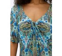 Sheego Print-Shirt mit herzförmigem Ausschnitt 48/50 aquamarin-royalblau-gemustert