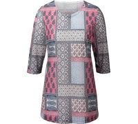 Print-Shirt CLASSIC BASICS "Longshirt", Damen, Gr. 56, lila (beere, gemustert), 100% Polyester, gemustert, Rundhals, Shirts (75440232-56) beere, gemustert