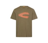 Print-Shirt CAMEL ACTIVE, Herren, Gr. XL, deep olive, Jersey, Obermaterial: 100% Baumwolle, bedruckt, normal hüftbedeckend, Rundhals, Shirts Print-Shirt, mit Logo-Print (62235744-XL)