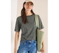 Shirt mit U-Boot-Ausschnitt und Streifen