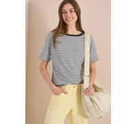 Print-Shirt CECIL, Damen, Gr. L (42), palm breeze grün, Web, 100% Baumwolle, gestreift, comfort fit normal, Rundhals, Bündchen, Shirts, mit Rundhalsausschnitt (75119403-L) palm breeze grün