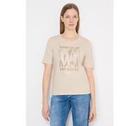 Print-Shirt CECIL, Damen, Gr. L (42), pearl beige, Web, 100% Baumwolle, bedruckt, comfort fit normal, Rundhals, abgesteppt, Shirts, mit Wording und Print (13419267-L) pearl beige